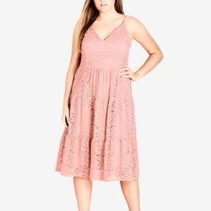 City Chic Trendy Plus Size Lace Dress Pout 20W